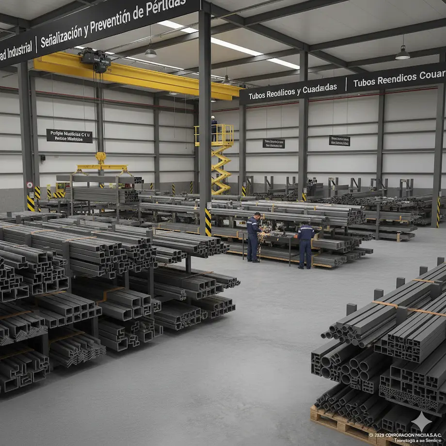 Stock de tubería y perfiles metálicos